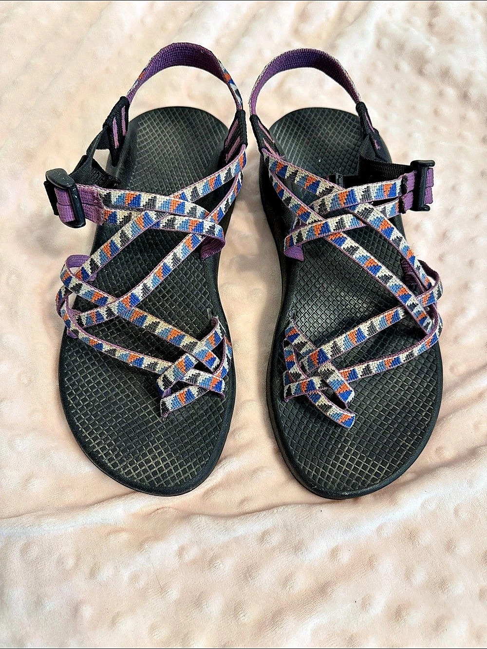 Chaco Z/Cloud X2 Sandals Geometric Sport Sandals in Black & Purple